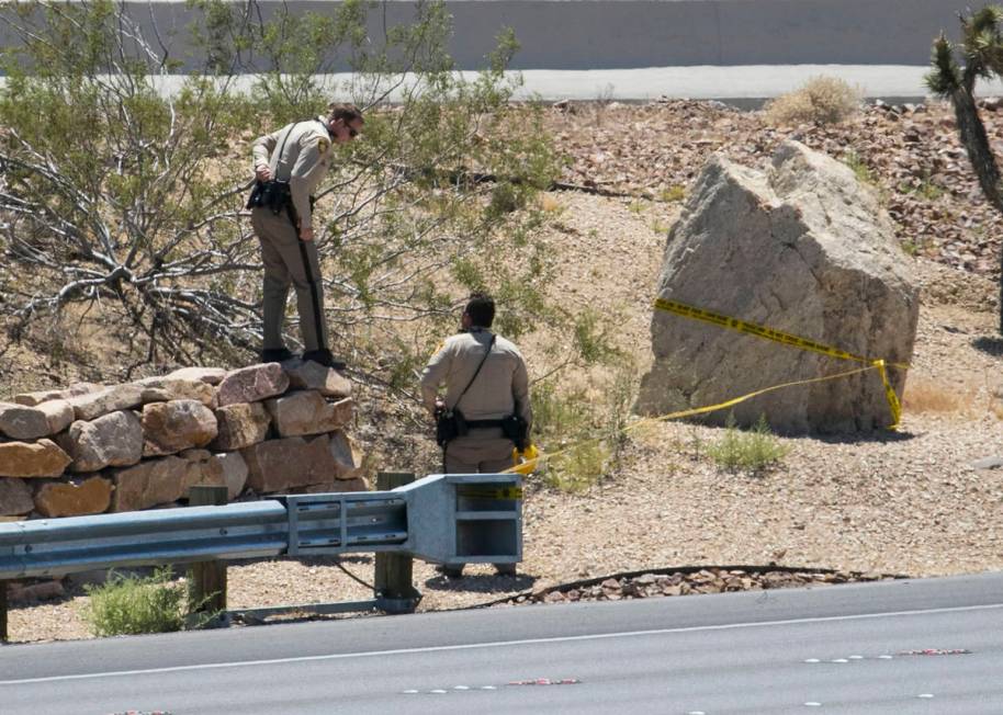 The Metropolitan Police Department investigate after a man was found dead alongside Interstate ...