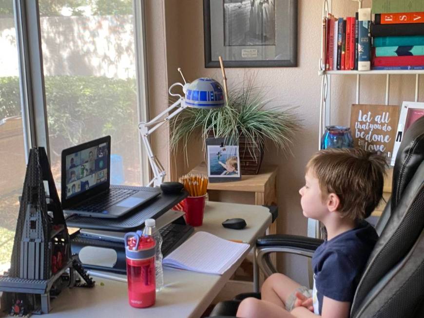 Christina Bentheim's 5-year-old son, Artie, attends a Teach for America online summer learning ...