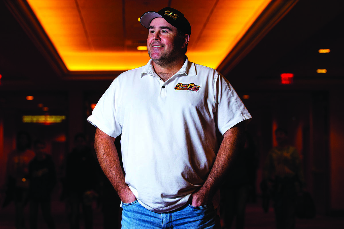 NASCAR driver Brendan Gaughan poses for a portrait at South Point in Las Vegas on Wednesday, Fe ...