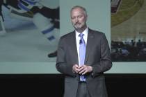 Steve Hill, president and CEO of the Las Vegas Convention and Visitors Authority, speaks at Pre ...