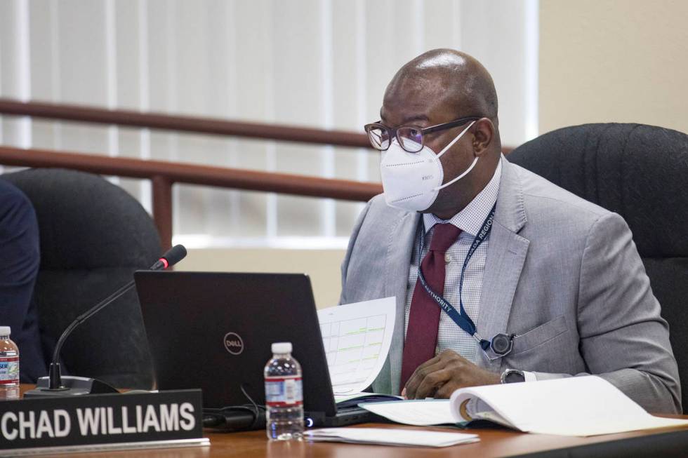 Executive Director Chad Williams addresses the Southern Nevada Regional Housing Authority board ...