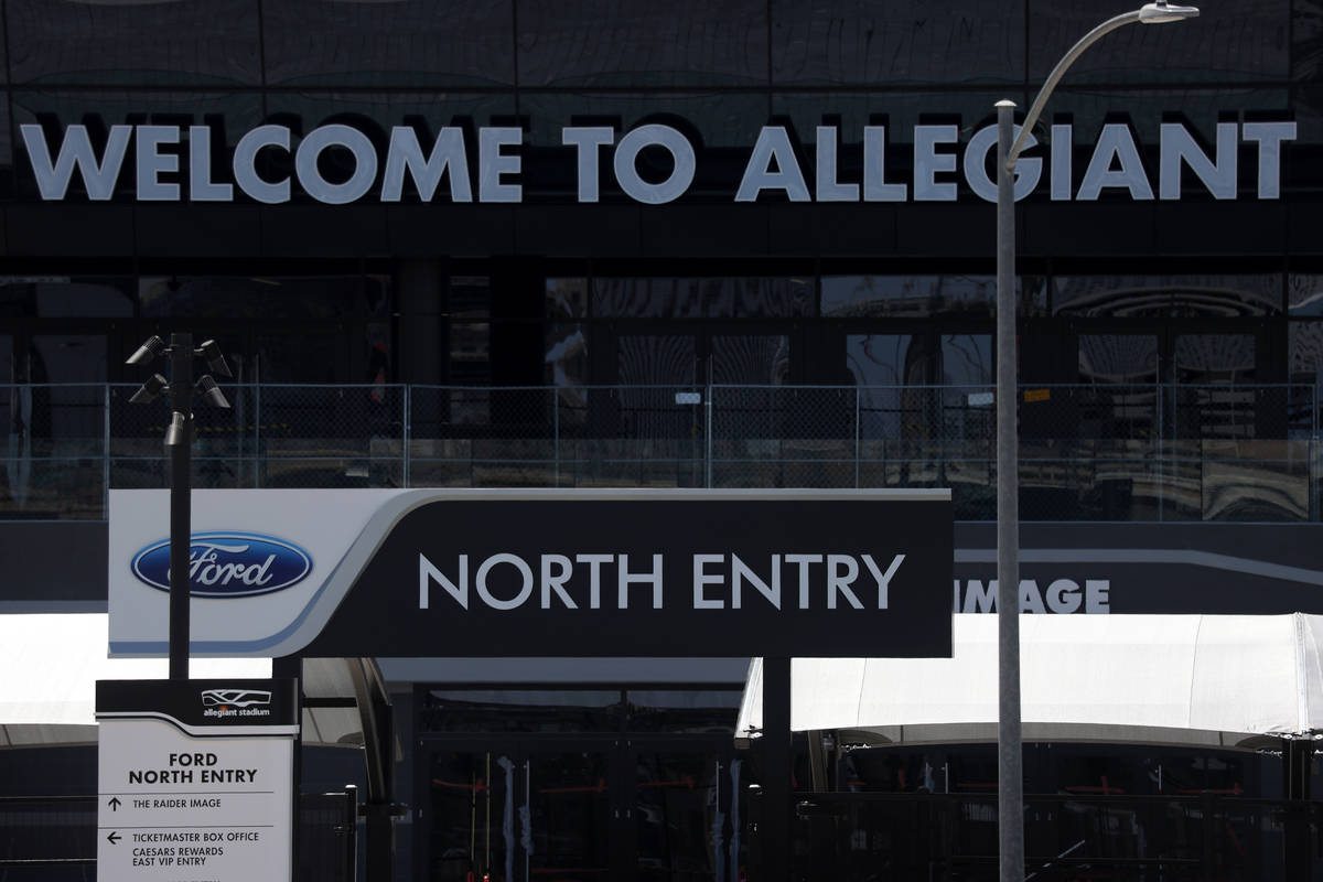 The Raiders Allegiant Stadium in Las Vegas, Saturday, July 18, 2020. (Erik Verduzco / Las Vegas ...