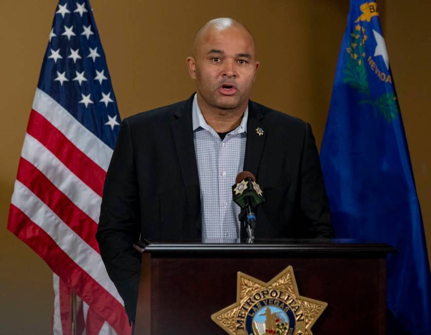 Homicide Lt. Ray Spencer announces at the Las Vegas Metropolitan Police Department headquarters ...