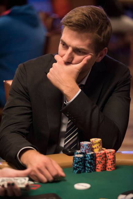 Professional poker player Tony Dunst is seen playing at the Main Event of the World Series of P ...