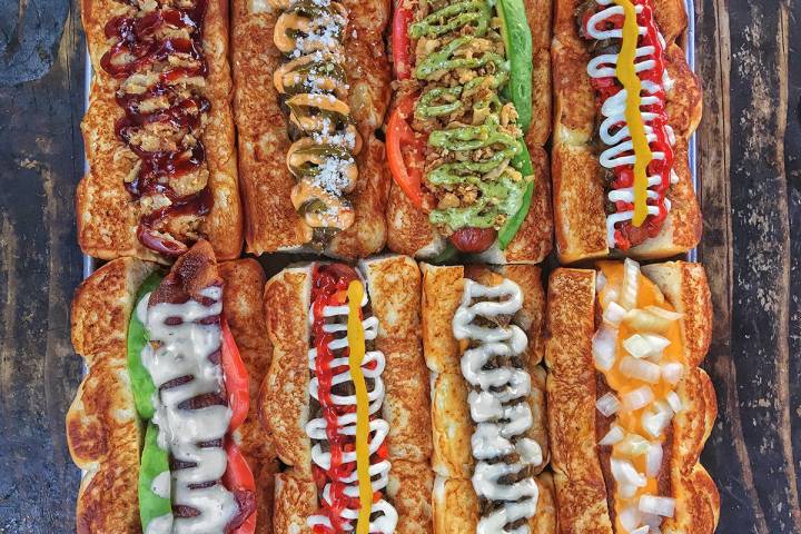 A selection of hot dogs at Dog Haus. (Dog Haus)