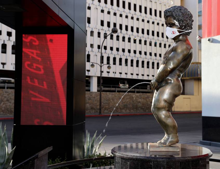 Manneken Pis bronze statue at the D Las Vegas downtown Wednesday, July 22, 2020. (K.M. Cannon/L ...