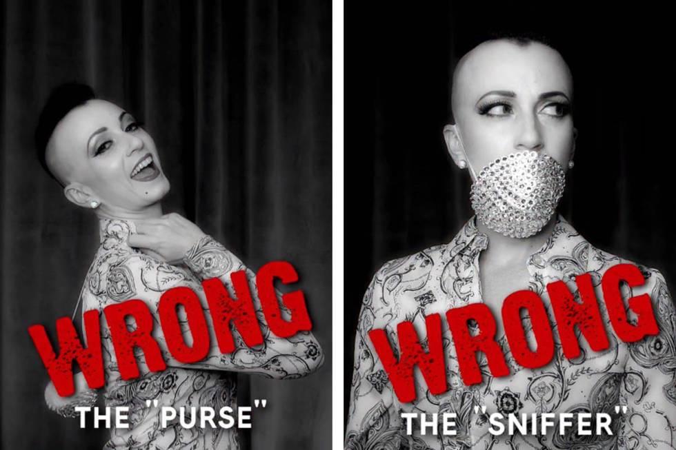 Burlesque queen Michelle L'Amour shows two ways how not to wear a face mask in a video she post ...