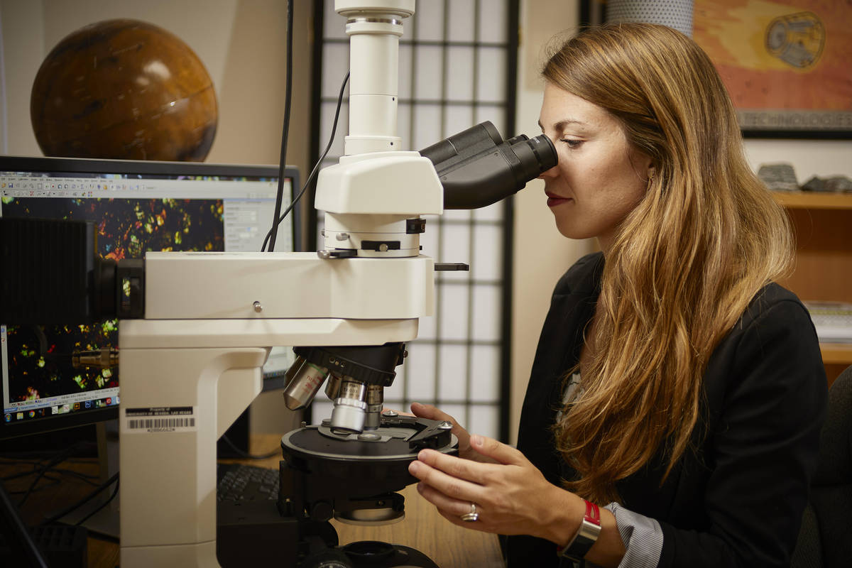 Arya Udry, geoscience professor at UNLV, studies Martian meteorites to explore the history of t ...