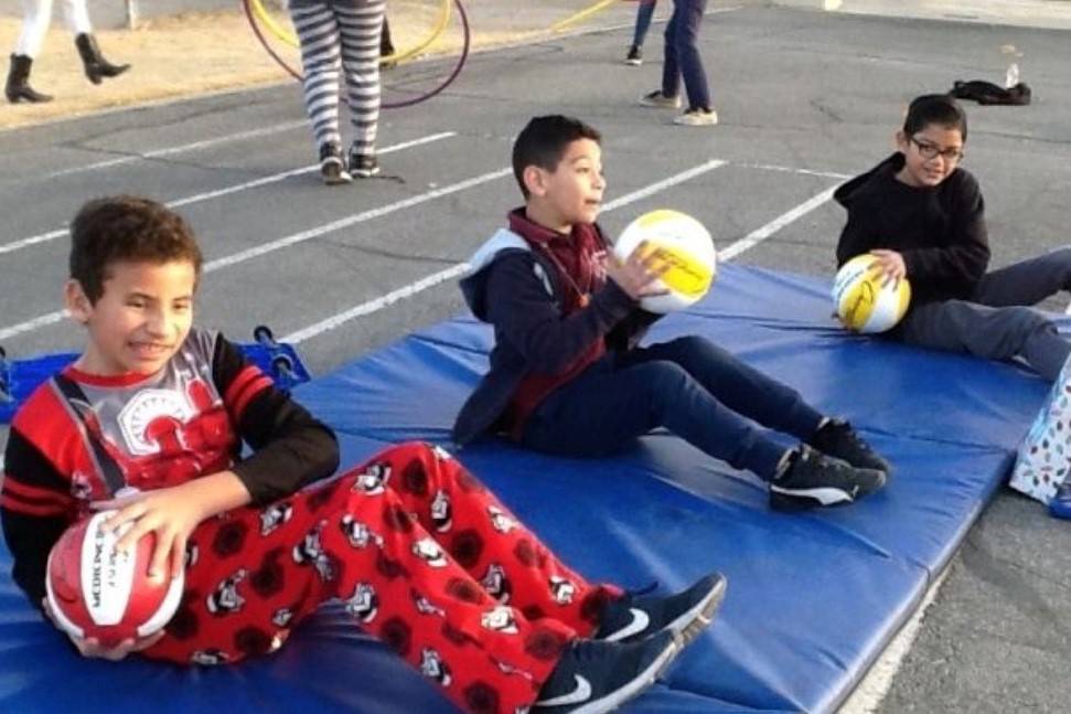 Students in Stephanie Graville's PE class get some exercise at Ronnow Elementary School. (courtesy)