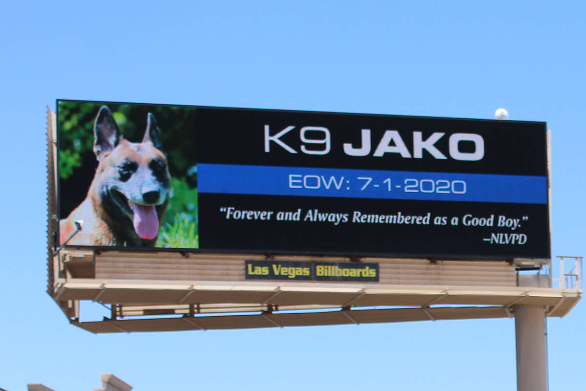 Billboard messages across the Las Vegas Valley purchased anonymously pay tribute to North Las V ...