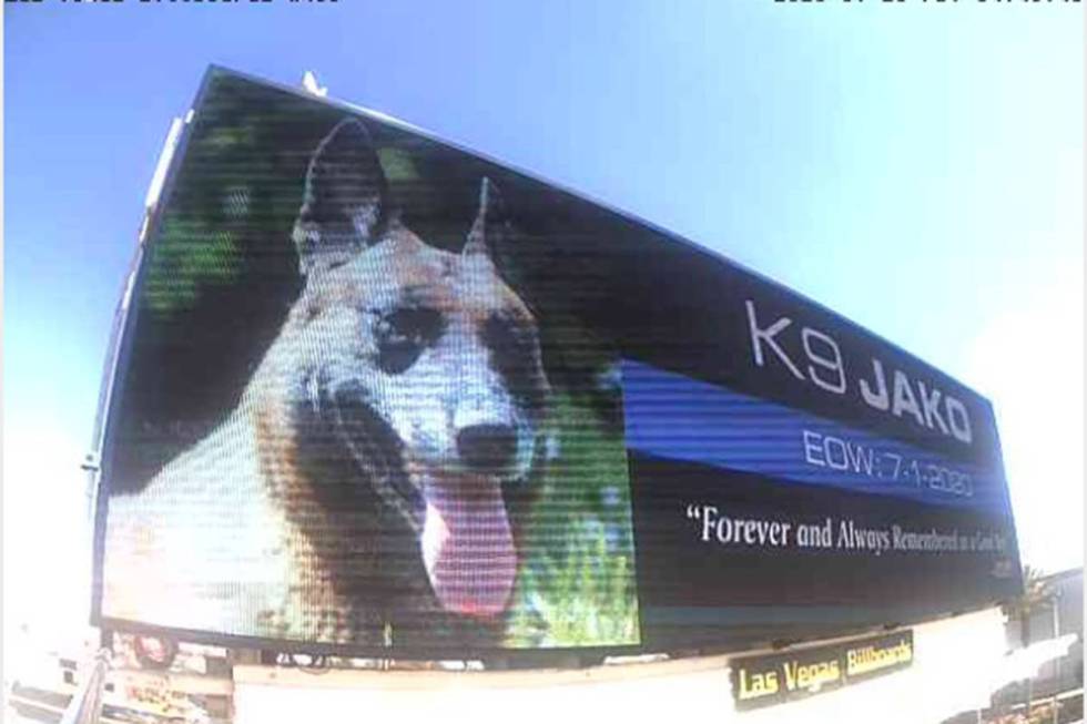 Billboard messages across the Las Vegas Valley purchased anonymously pay tribute to North Las V ...