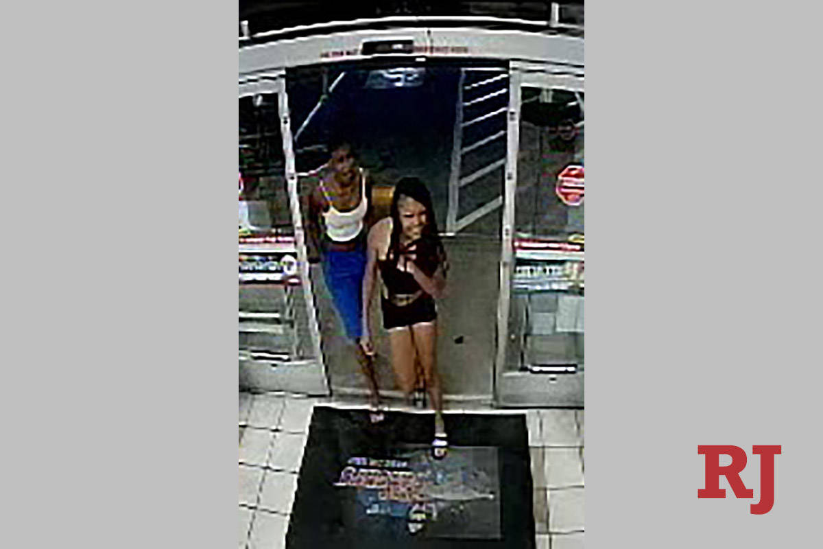 Two women who were seen with a male suspect in a June 27, 2020, beating and robbery of a store ...