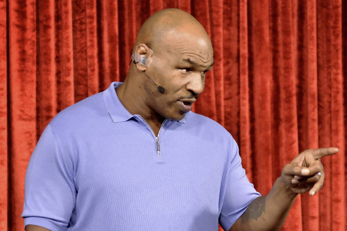Mike Tyson performs in his one-man show “Undisputed Truth” at the Brad Garrett Co ...