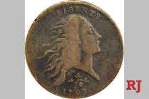 Stack’s Bowers Galleries plans to auction a 1793 Strawberry Leaf cent, seen here, Aug. 6 ...