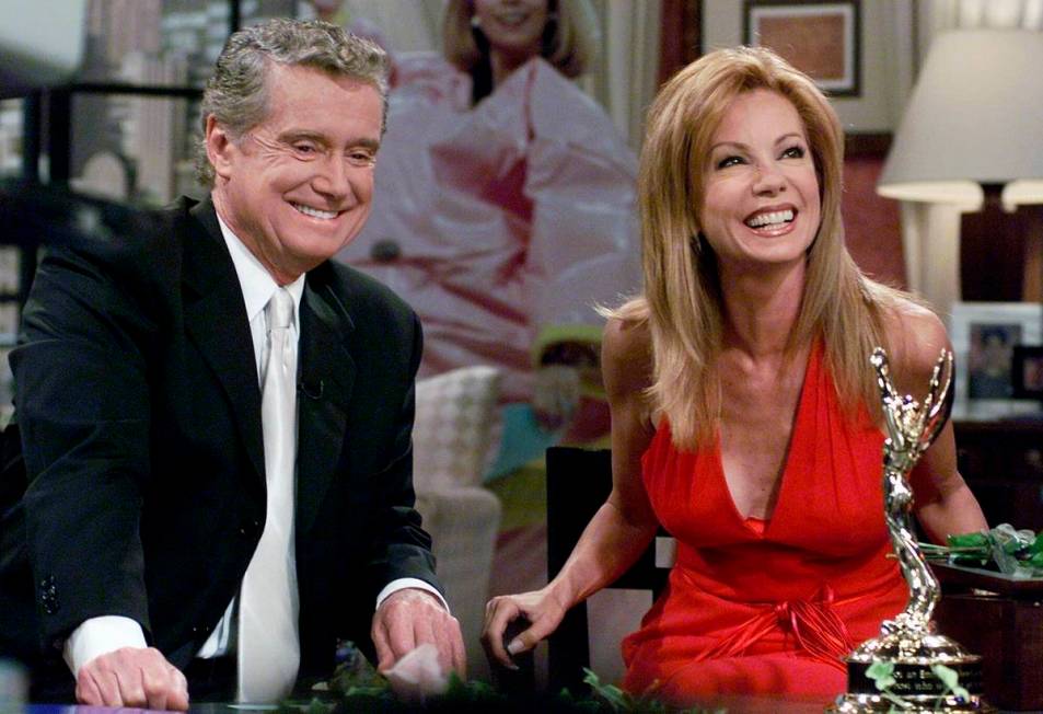 FILE - In this July 28, 2000 file photo, Kathie Lee Gifford and co-host Regis Philbin reminisce ...