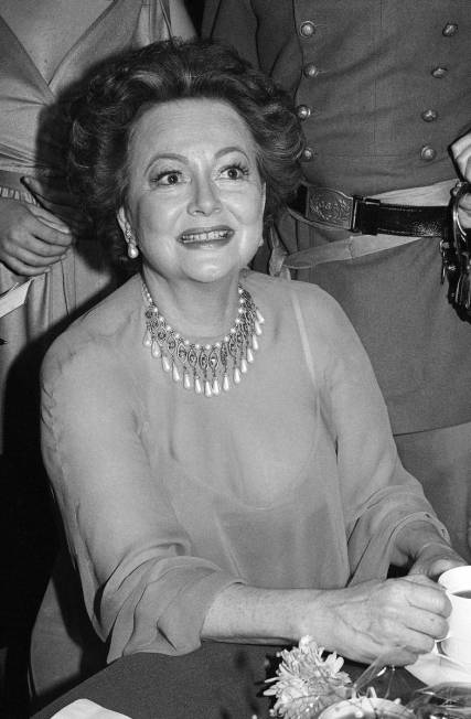 Actress Olivia De Havilland at Hollywood dinner party, Dec. 28, 1979. De Havilland, an Oscar-wi ...