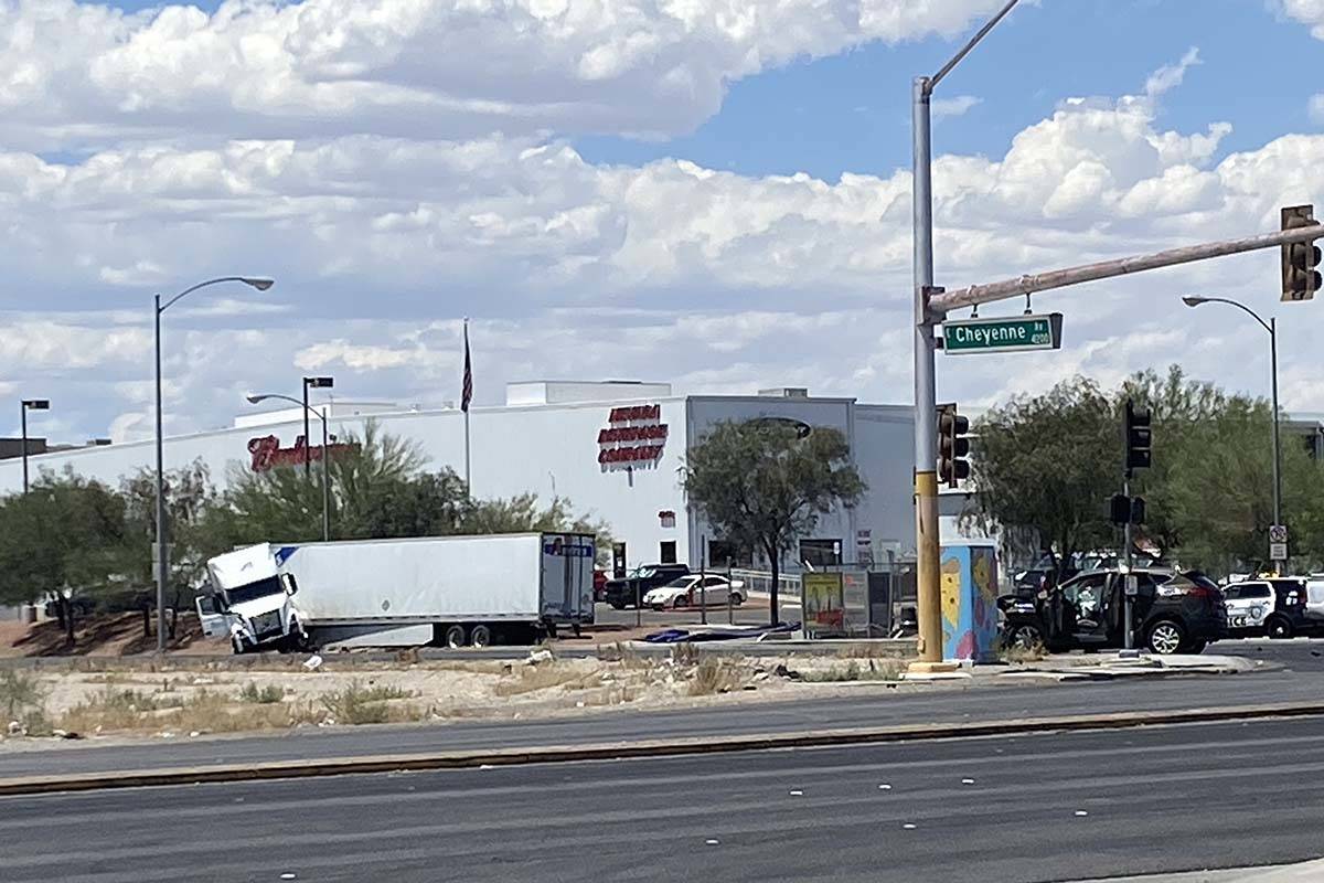 Two suspects are in custody after a string of crashes in northeast Las Vegas on Monday, July 27 ...