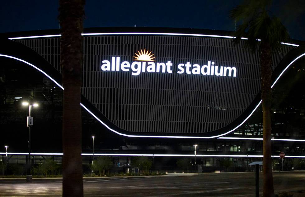 An exterior view of Allegiant Stadium in Las Vegas on Thursday, July 30, 2020. The stadium, hom ...