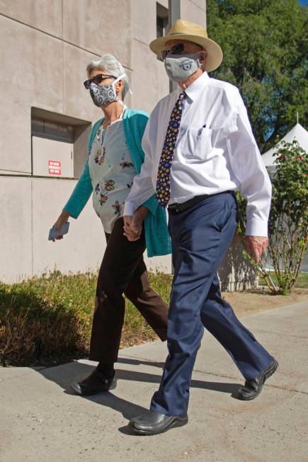 State Senator Joe Hardy and his wife, Jill, arrive at the Legislature on Friday, July 31, 2020 ...