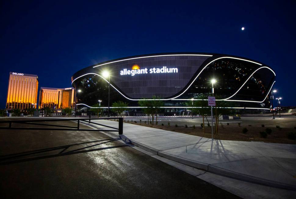 An exterior view of Allegiant Stadium in Las Vegas on Thursday, July 30, 2020. The stadium, hom ...