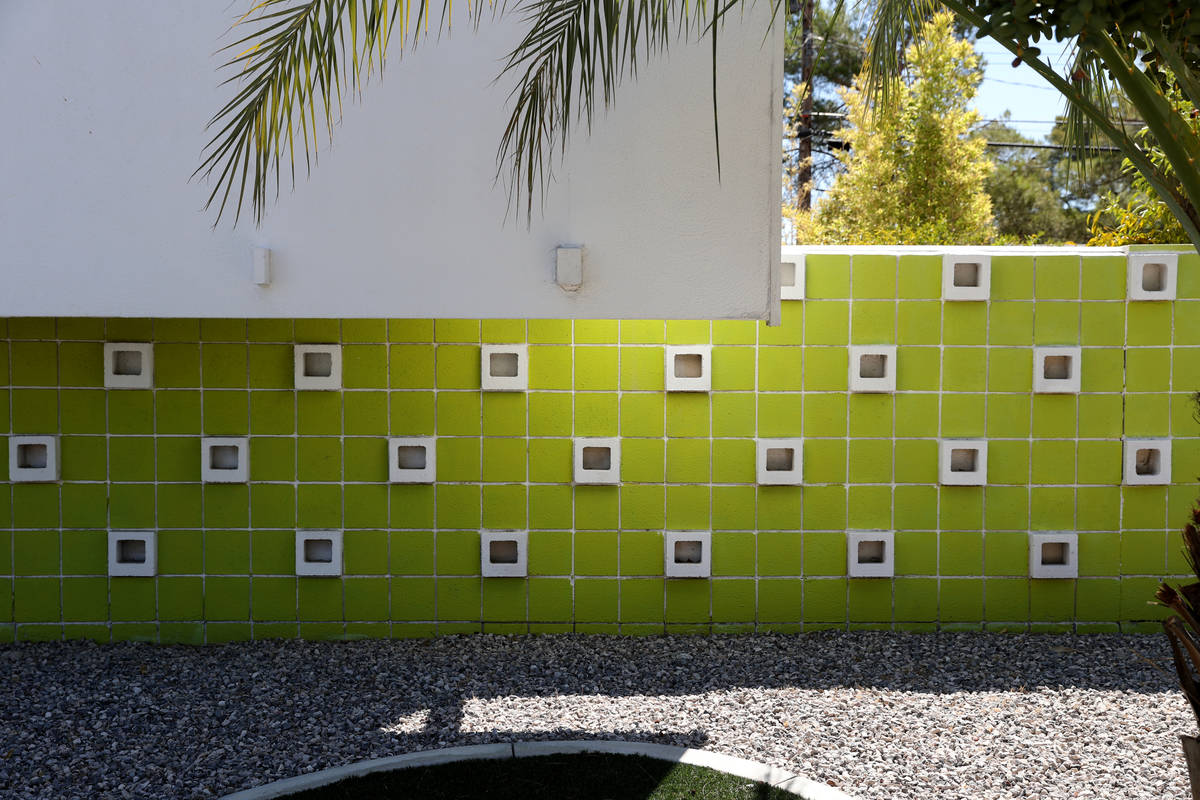 A decorative wall at a home at 3328 Seneca Drive in the Paradise Palms neighborhood in Las Vega ...