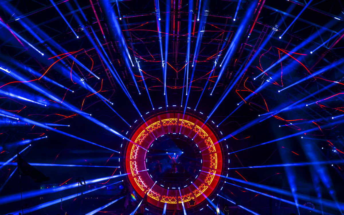 David Gravell performs on the Quantum Valley stage on day three of Electric Daisy Carnival at L ...