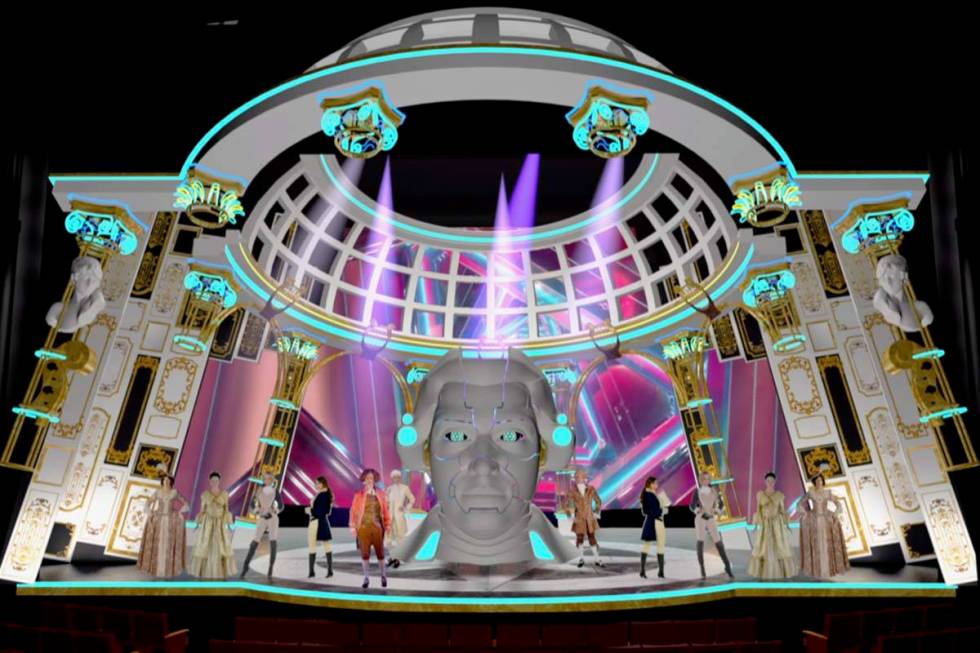 Renderings of sets by scenic designer Andy Walmsley for the production of "Steve Aoki Moza ...