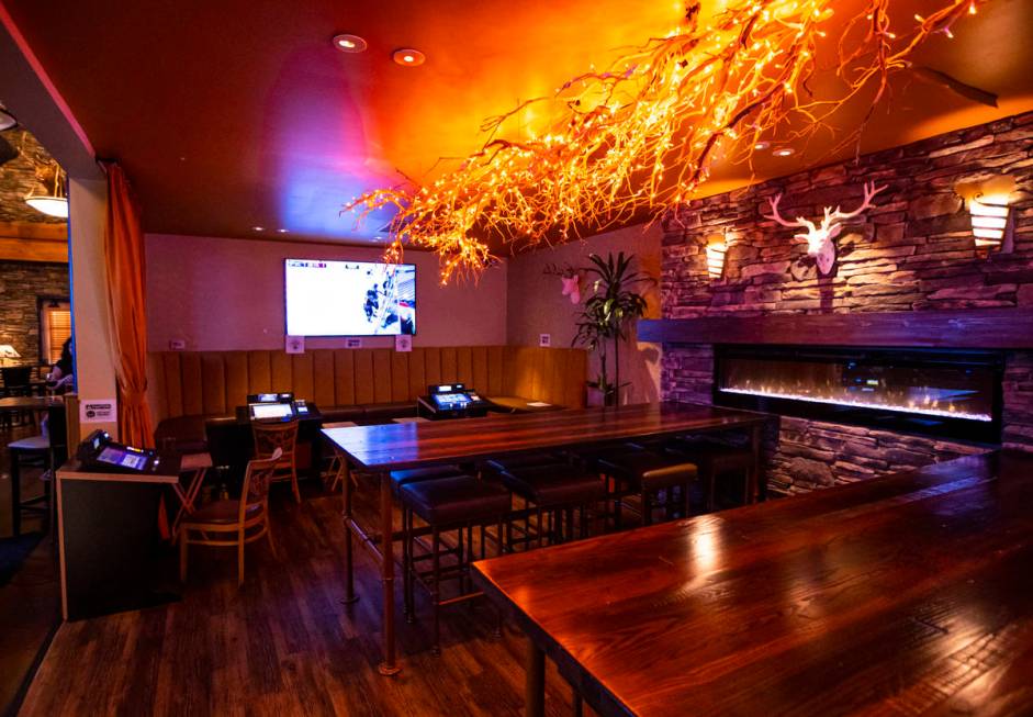 A gaming lounge area at Black Mountain Grill in Henderson on Sunday, Aug. 2, 2020. (Chase Steve ...