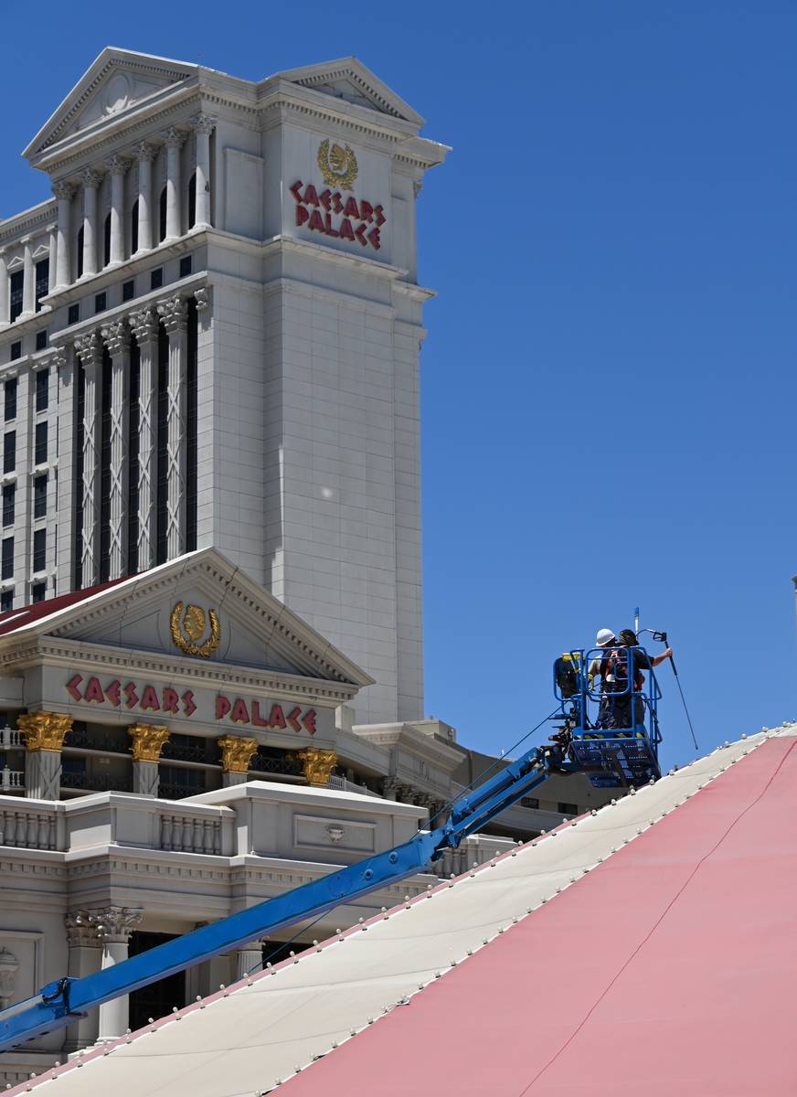 A cleaning crew is shown cleaning the "Absinthe" the Spiegeltent at Caesars Palace. (Spiegelworld)