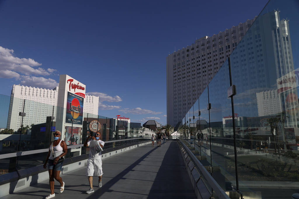 Tropicana hotel-casino in Las Vegas, Monday, July 27, 2020. (Erik Verduzco / Las Vegas Review-J ...