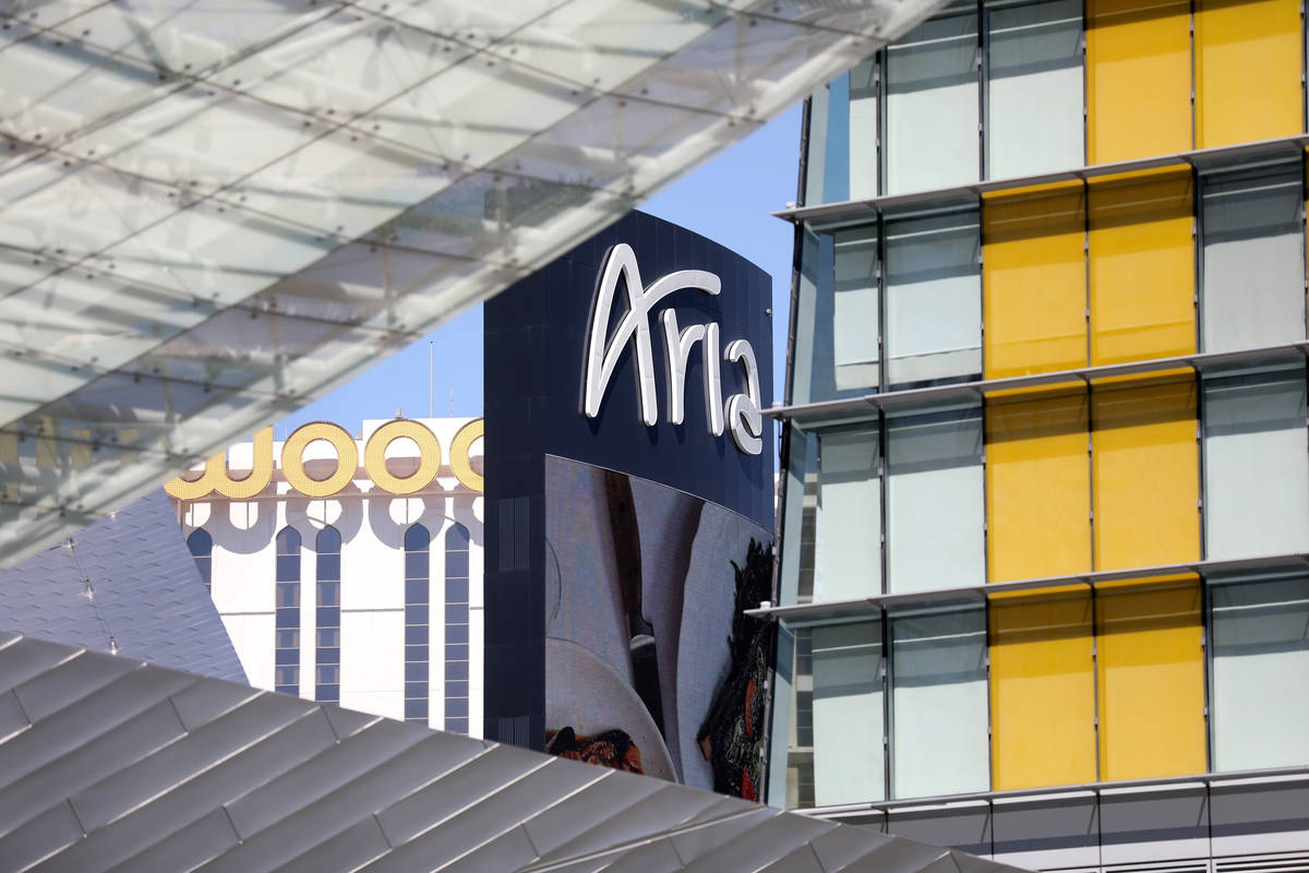 A view of Aria on the Strip, Thursday, Aug. 6, 2020, in Las Vegas. (Elizabeth Brumley/Las Vegas ...