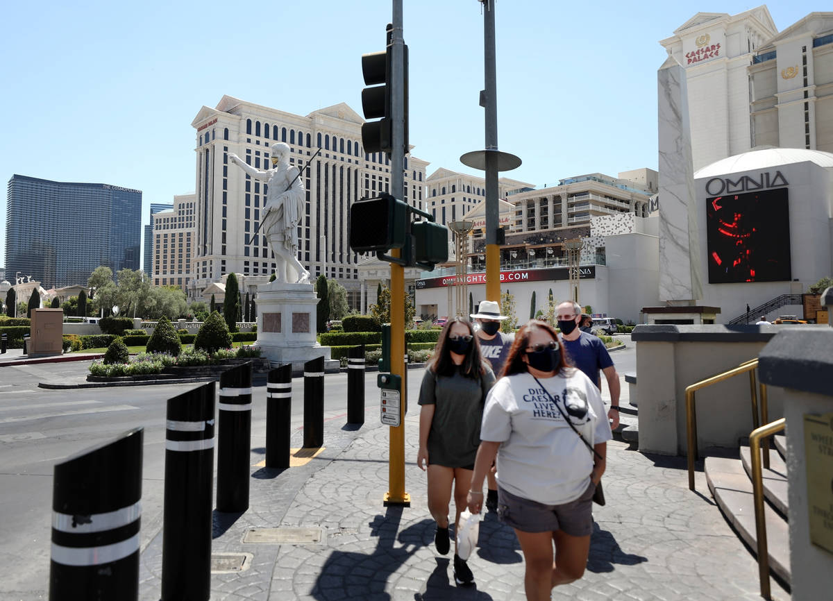 Caesars Palace hotel and casino is seen on the Las Vegas Strip, Thursday, Aug. 6, 2020, in Las ...