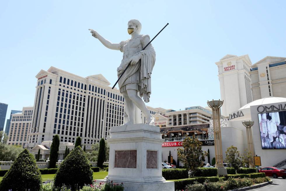 Caesars Palace hotel and casino is seen on the Las Vegas Strip, Thursday, Aug. 6, 2020, in Las ...