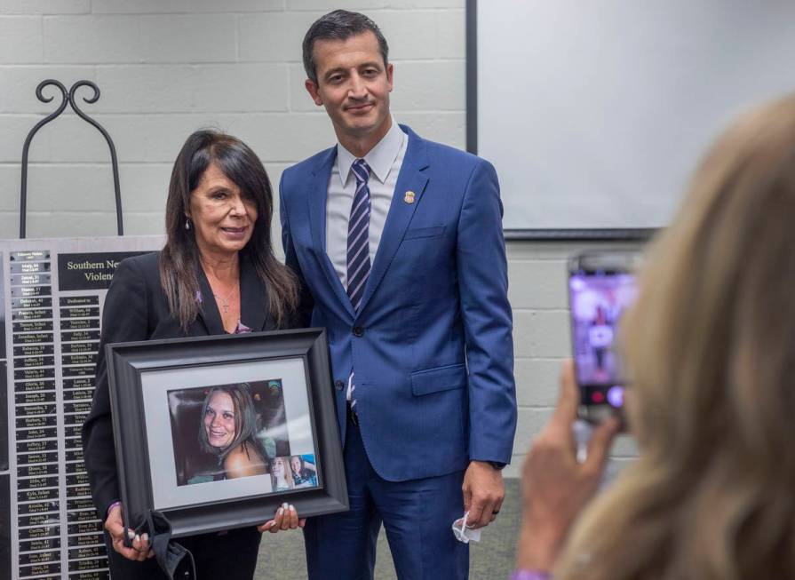 Rose Floyd, left, and Nevada U.S. attorney Nicholas Trutanich, are photographed after “Projec ...