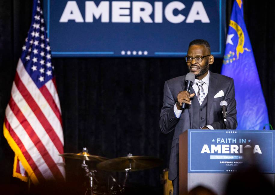 Bishop Harry Jackson, of Hope Christian Church, speaks during an "Evangelicals for Trump&q ...