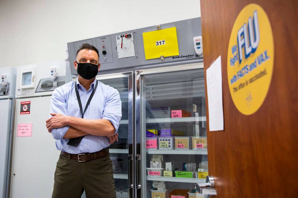 Dr. Cortland Lohff, acting chief medical officer at the Southern Nevada Health District, poses ...