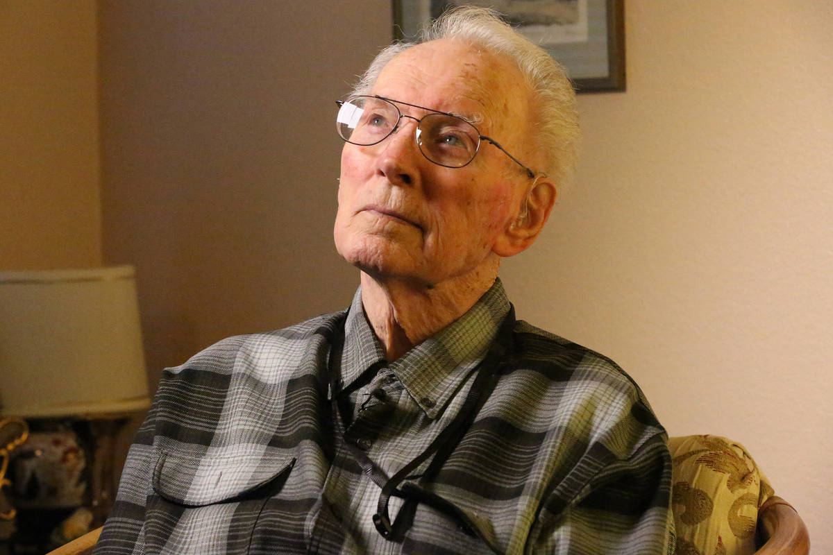 At his home on November 4, 2016, Pearl Harbor Survivor and former U.S.S. Arizona sailor, Lenoar ...