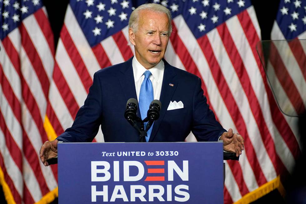 Democratic presidential candidate former Vice President Joe Biden speaks during a campaign even ...