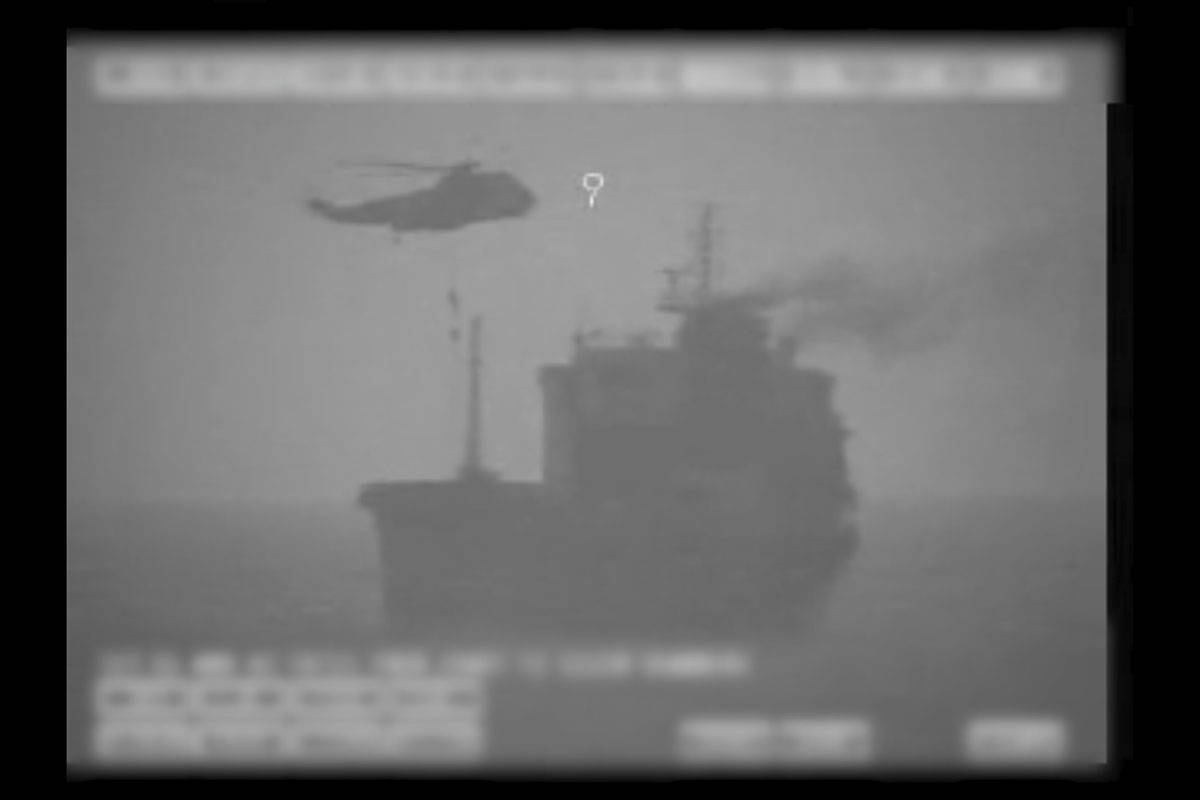 In this image made from video released by the U.S. military's Central Command, Iranian commando ...