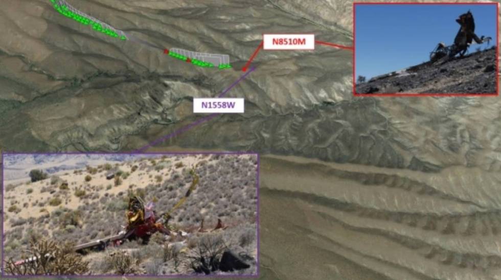 Flight track and accident sites. (National Transportation Safety Board)