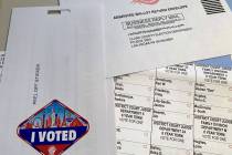A mail-in ballot for the primary election. (Hali Bernstein Saylor/Boulder City Review)