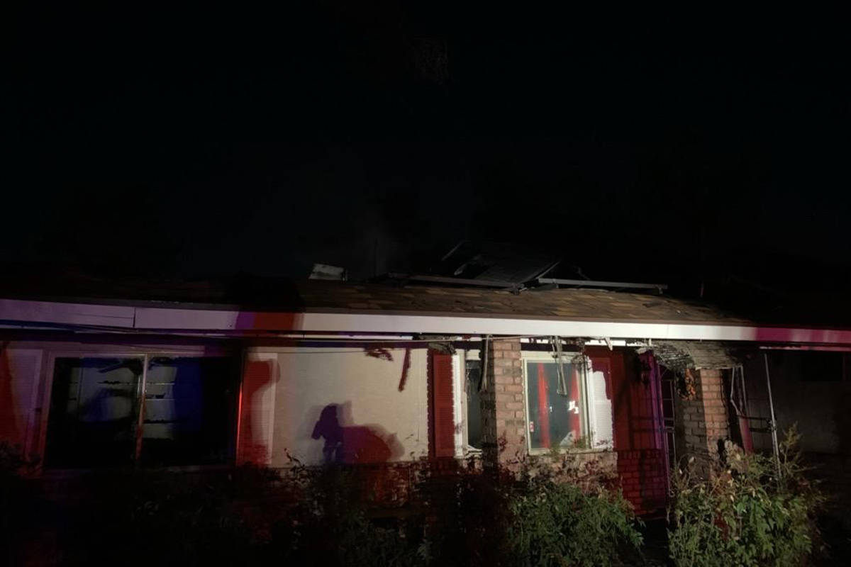 A home is damaged after a fire Saturday, Aug. 15, 2020, on the 1800 block of East Eldorado Lane ...