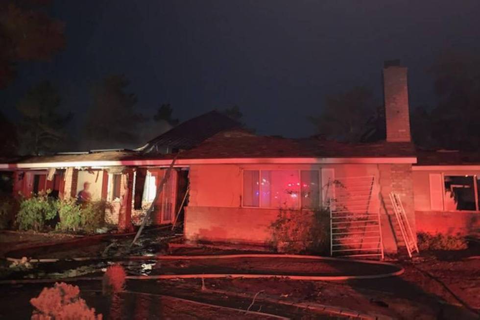 A home is damaged after a fire Saturday, Aug. 15, 2020, on the 1800 block of East Eldorado Lane ...