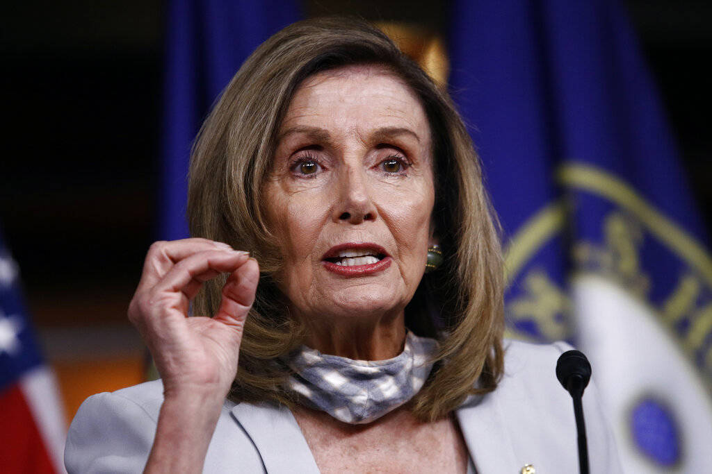 House Speaker Nancy Pelosi of Calif., speaks during a news conference on Capitol Hill in Washin ...