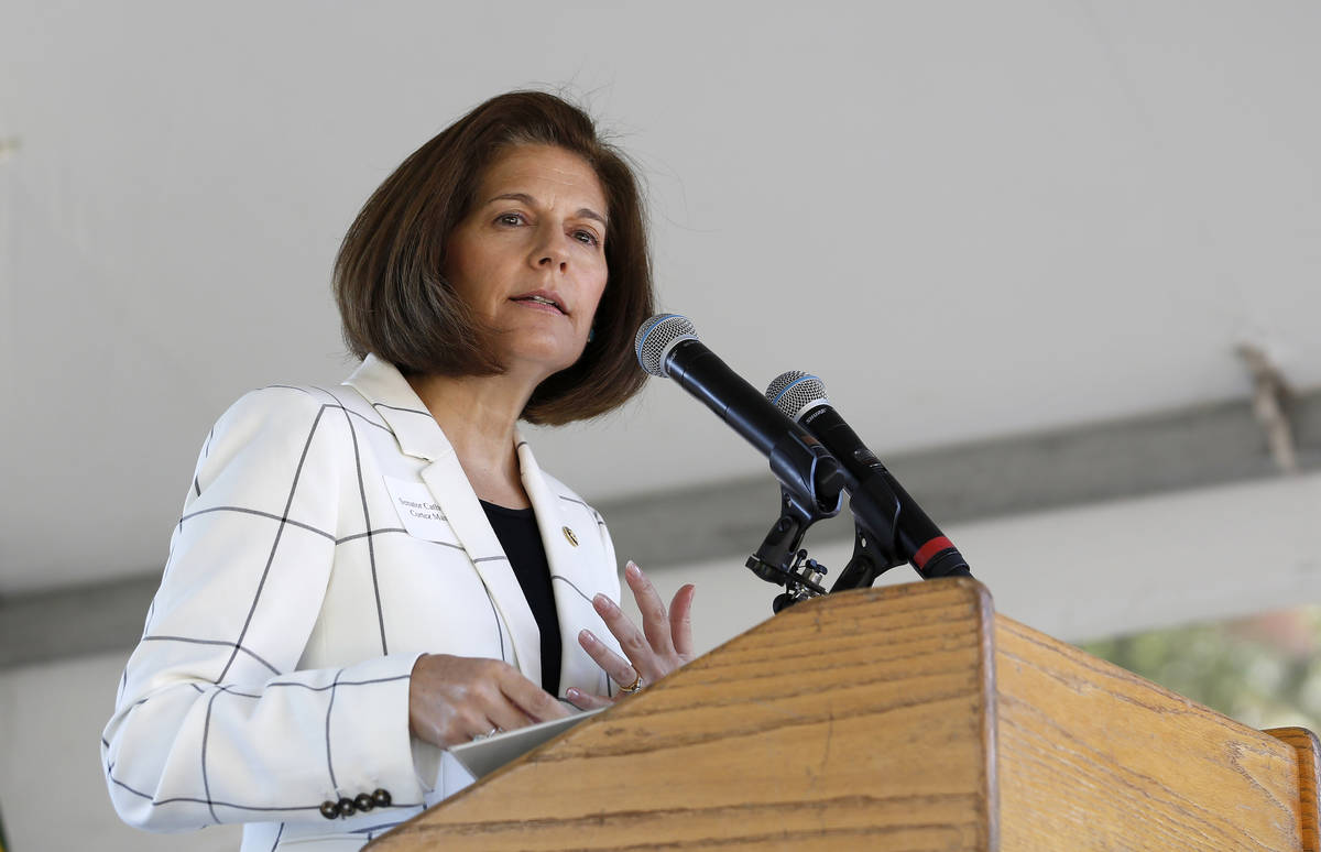 U. S. Sen. Catherine Cortez Masto, D-Nevada, speaks at the 23rd Annual Lake Tahoe Summit, Tuesd ...