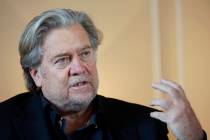 In a May 27, 2019, file photo, former White House strategist Steve Bannon pauses prior to an in ...