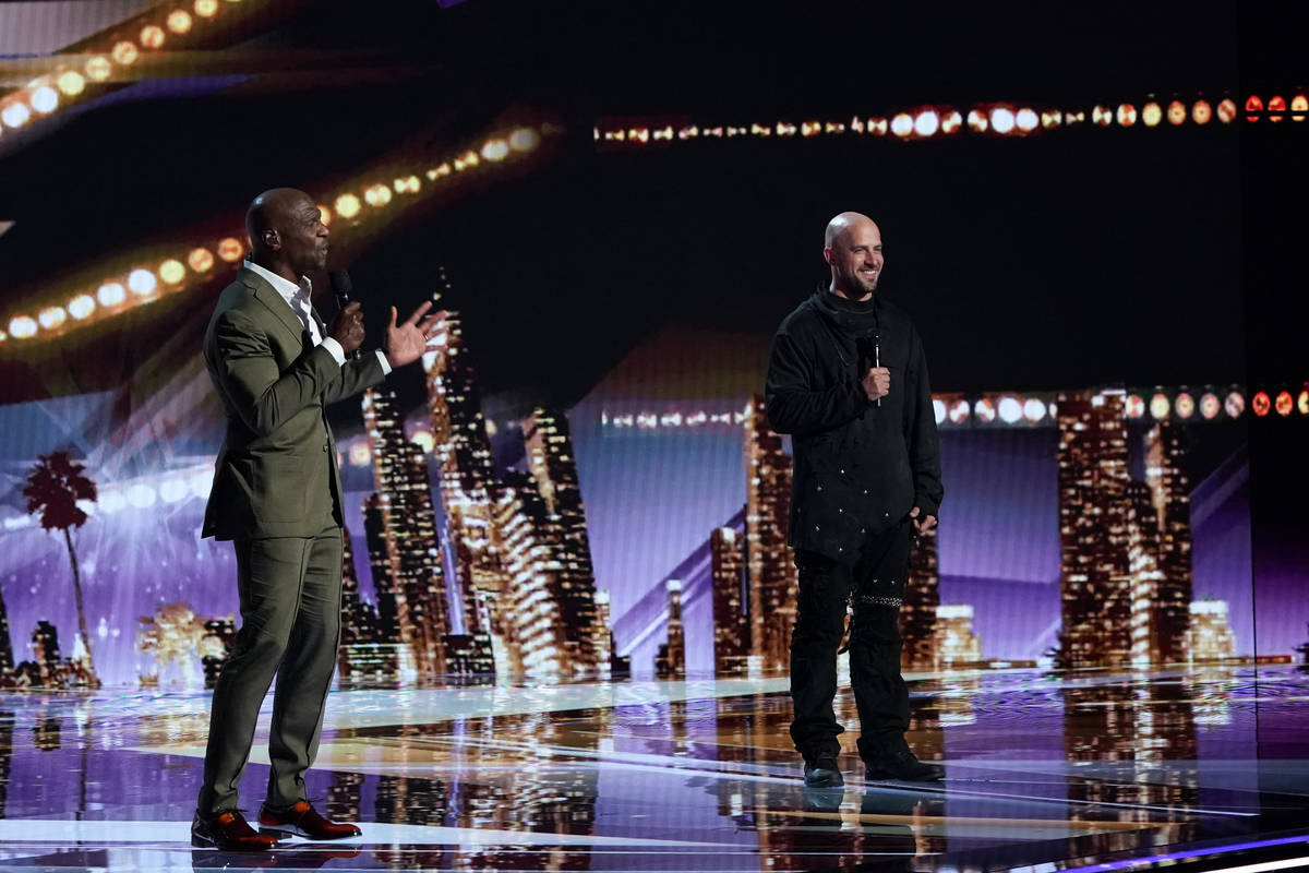 Jonathan Goodwin is shown during the live quarterfinals of "America's Got Talent" on Tuesday, ...
