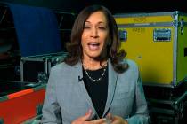 In this image from video, Democratic vice presidential candidate Sen. Kamala Harris. (Democrati ...