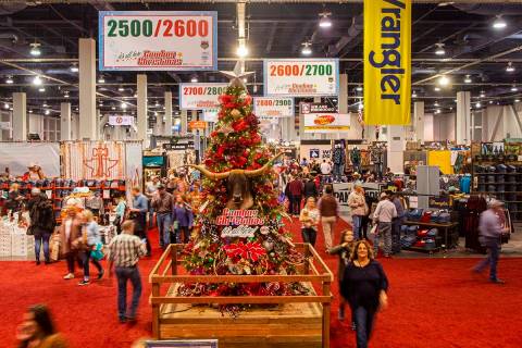 Individuals attend Cowboy Christmas at the Las Vegas Convention Center in Las Vegas on Thursday ...
