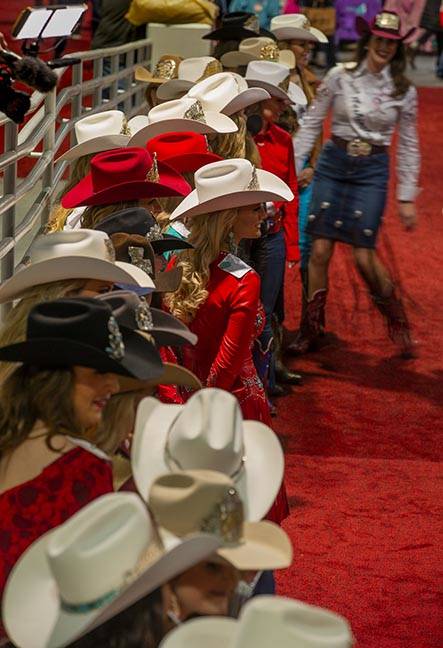 Contestants line up readying for the Miss Rodeo America Justin Boot Parade during Cowboy Christ ...